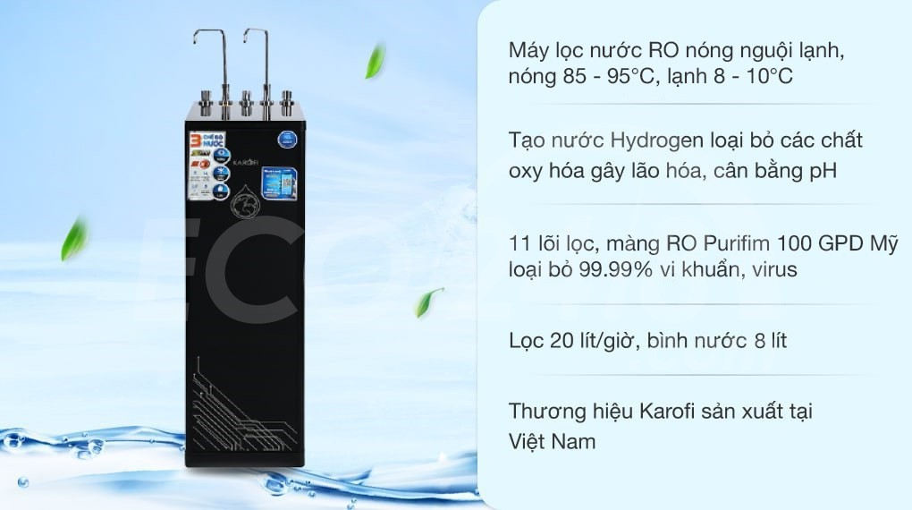 So sánh giá máy lọc nước RO nóng nguội lạnh Karofi KAD-D66 11 lõi