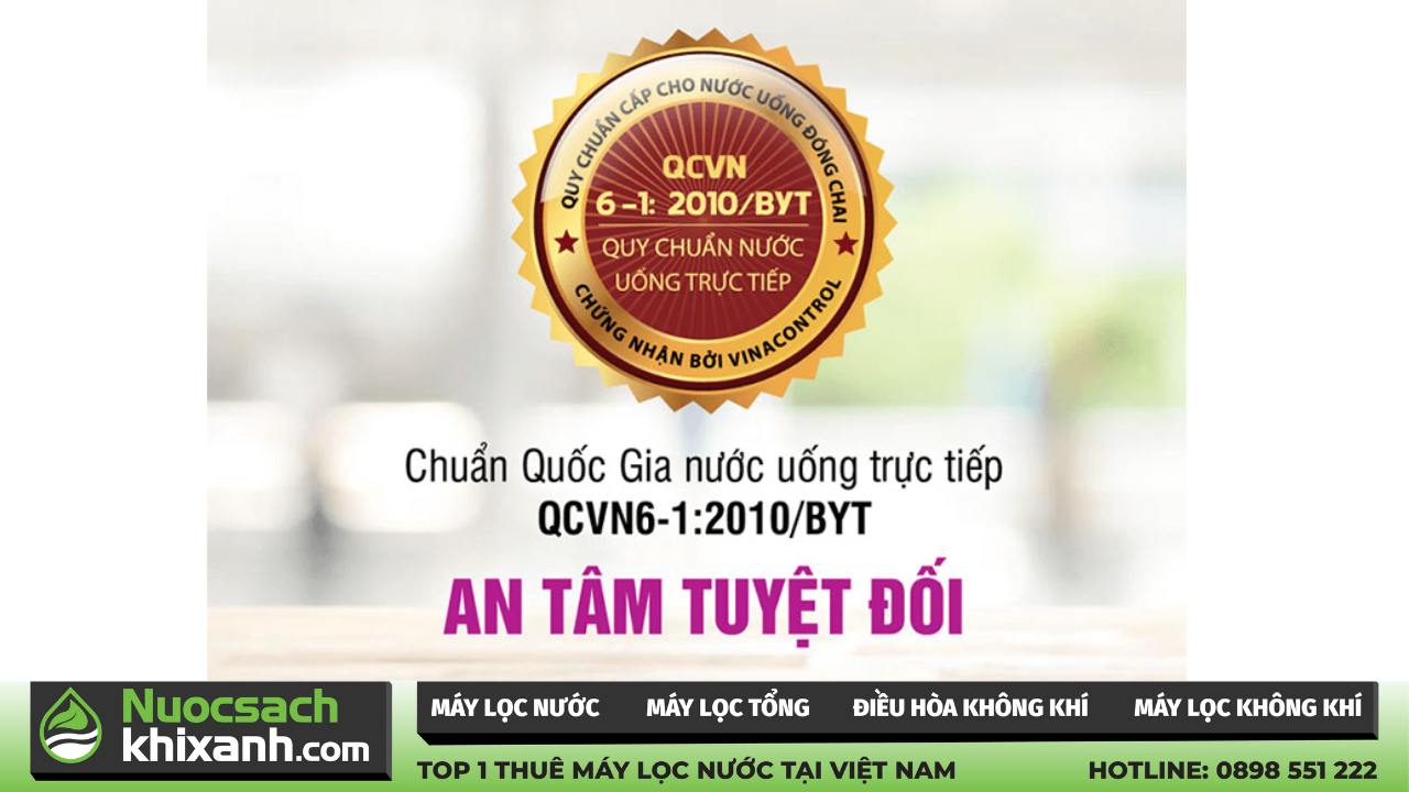 chỉ tiêu đánh giá nước của Bộ y tế